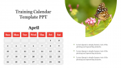 Attractive Training Calendar Template Slide - April Month