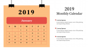 Creative 2019 Monthly Calendar Presentation PowerPoint