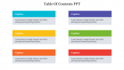 Use Table Of Contents PPT In Multicolor Slide Design
