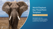 Best And Creative World Elephant Day PowerPoint Template 