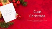 Creative Cute Christmas Background Slide With Red Theme