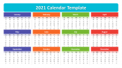 Stunning 2021 Calendar Template PowerPoint Presentation
