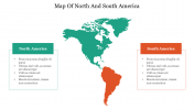 Awesome Map Of North And South America PPT Presentation