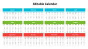 Our Predesigned Editable Calendar PPT Slide Template