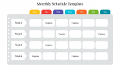 Alluring Monthly Schedule Template Slide Design 4-Node