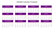 Editable Calendar Template For Presentation