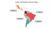 Best Latin And South America Map PPT Template Presentation