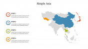 Simple Asia Map PowerPoint Template Presentation Design
