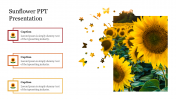 Beautiful Sunflower PPT Presentation Template Slide