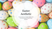 Easter Aesthetic PPT Slide With Colorful Easter Eggs