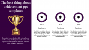 Achievement PPT templates with champions trophy