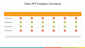 Creative Table PPT Template Free Download presentation