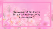Spring Theme Background PowerPoint Slide With Flowers