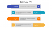 Multi-Color List Design PPT Presentation Template Slide