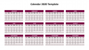 Editable Calendar 2020 Template For Presentation