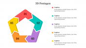 3D Pentagon PowerPoint Presentation Template Slide
