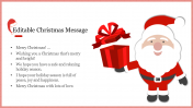 Editable Christmas Message PPT Template and Google Slides