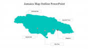 Simple Jamaica Map Outline PowerPoint Presentation Template