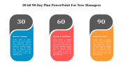 30 60 90 Day Plan PowerPoint Template For New Managers