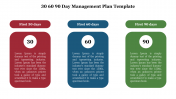 Multicolor 30 60 90 Day Management Plan Template Slide