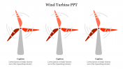 Red Color Wind Turbine PPT Presentation Template Slide