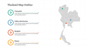 Editable Thailand Map Outline PowerPoint Presentation