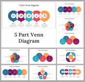 5 Part Venn Diagram PowerPoint And Google Slides Templates