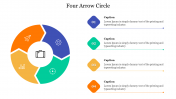 Colorful Four Arrow Circle PowerPoint Presentation