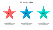 Colorful 3D Star Template PowerPoint Presentation Slide
