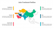 Colorful Asia Continent Outline PowerPoint Template