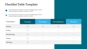Blue Theme Checklist Table Template Slide