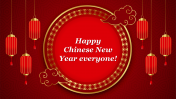 Happy Chinese New Year Theme PowerPoint Slide - Red theme