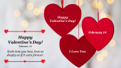 Attractive Heart Valentines Slides Template Presentation