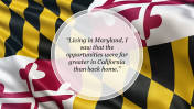 Attractive Maryland Flag Template For Presentation Slide