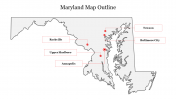 Best Maryland Map Outline Presentation Template