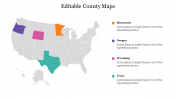 Free Editable County Maps PPT Presentation and Google Slides