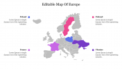 Editable Map Of Europe PowerPoint Presentation Template