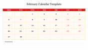 2023 February Calendar Template For Presentation