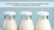 Bottle Of Milk Background PPT Presentation Template
