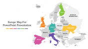 Country With Europe Map For PowerPoint Presentation