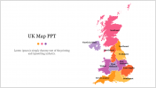 Attractive UK Map PPT Presentation Template Slide 