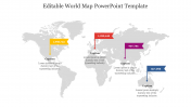 Editable World Map PPT Template Free and Google Slides
