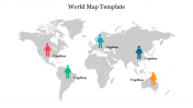 Creative World Map Template Printable PowerPoint Presentation