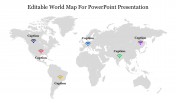 Editable World Map For PowerPoint Presentation Template