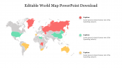 Editable World Map PowerPoint Download For Presentation