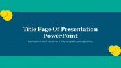 Attractive Title Page Of Presentation PowerPoint Slide