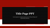 Editable Title Page PPT Presentation Template Slide