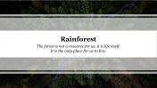 Attractive Rainforest PPT Template Presentation Slide
