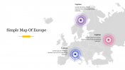 Simple Map Of Europe PowerPoint Presentation Template