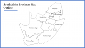 South Africa Provinces Map Outline PPT and Google Slides